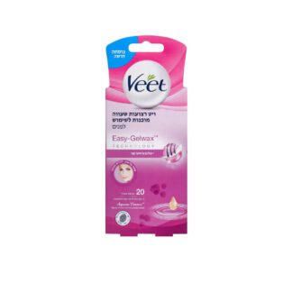 VEET-רצועות שעווה מוכנות לשימוש להסרת שיער פנים 20 יחידות